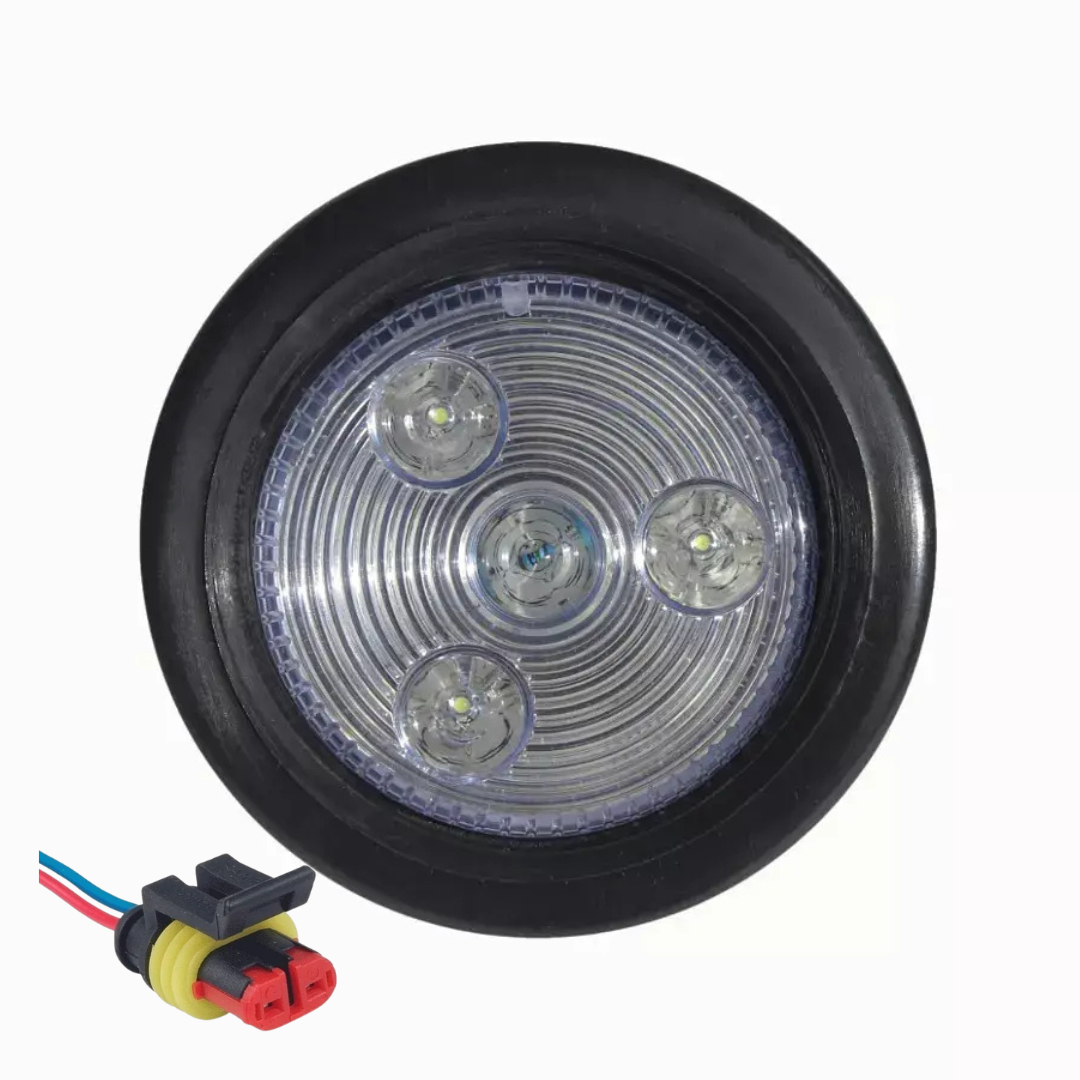 FOCO LED BLANCO 21/2 MULTIVOLTAJE CON ARO DE GOMA Y ENCHUFE antihumedad