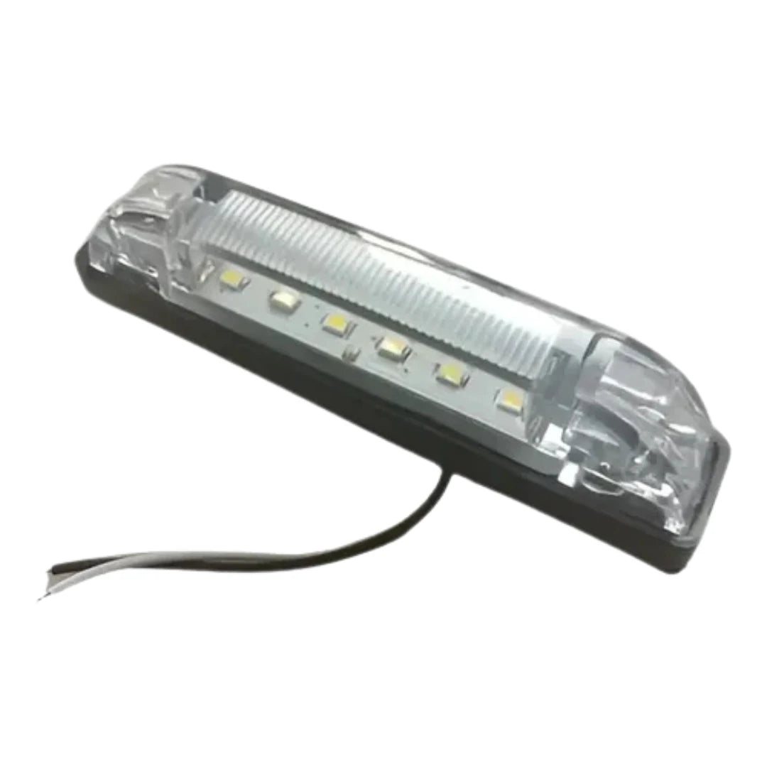 Foco alargado LED blanco de 6 diodos multivoltaje para camiones y remolques.