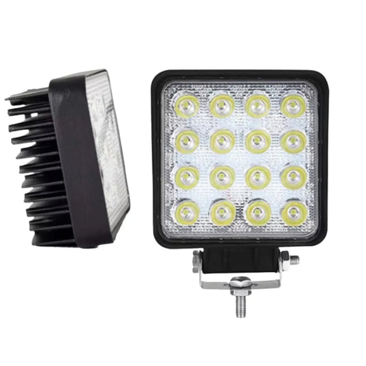 Foco Led Faenero Cuadrado 16 Diodos 12/24V con Anclaje - CARGOTEK