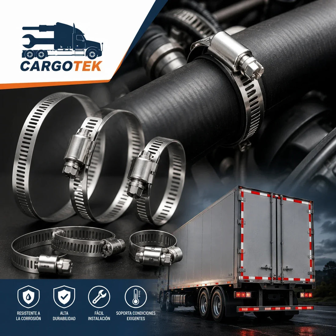 Abrazadera Cremallera de Acero Inoxidable - CARGOTEK