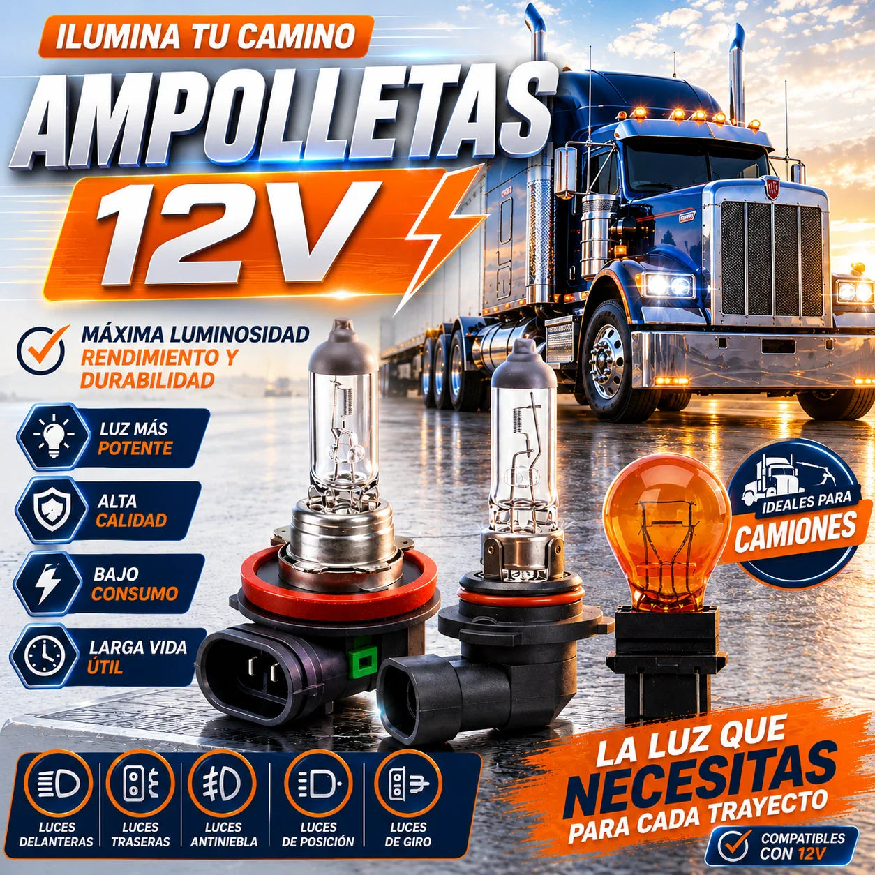 AMPOLLETAS HALOGENAS 12V
