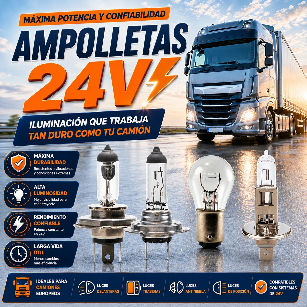 AMPOLLETAS HALOGENAS 24V