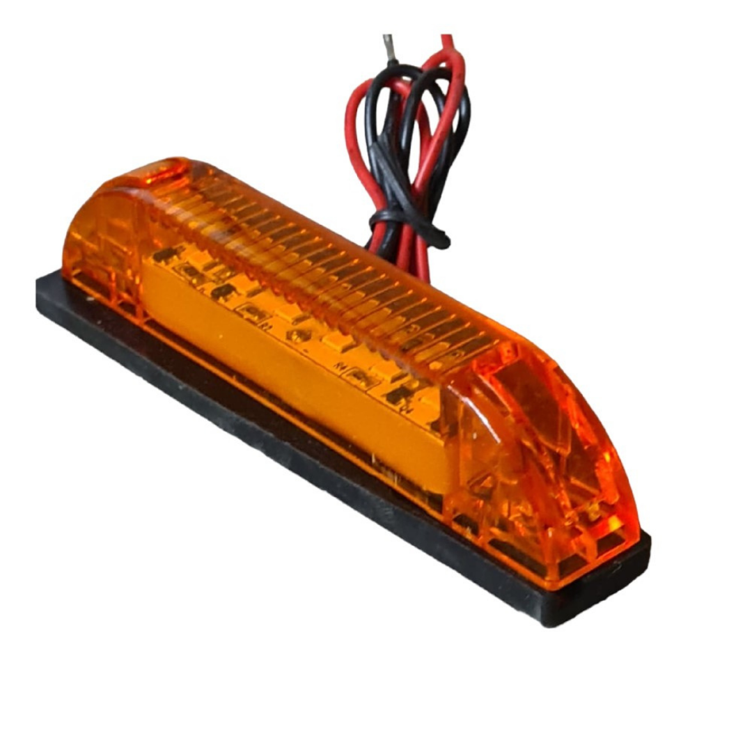 FOCO 6 LED ALARGADO AMBAR MULTIVOLTAJE