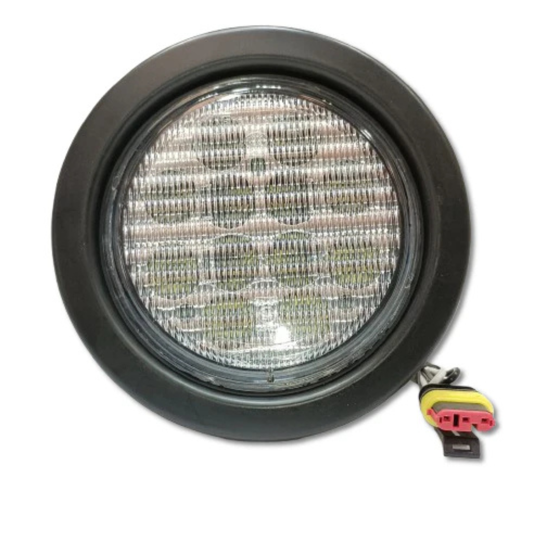 FAROL LED 4" BLANCO MULTIVOLTAJE CON ARO DE GOMA Y ENCHUFE