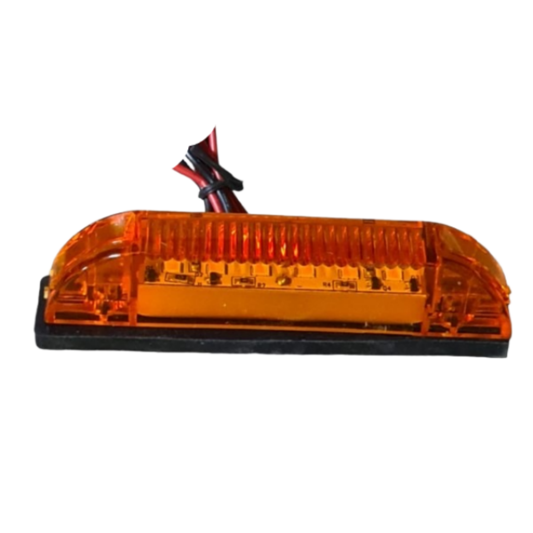 FOCO 6 LED ALARGADO AMBAR MULTIVOLTAJE