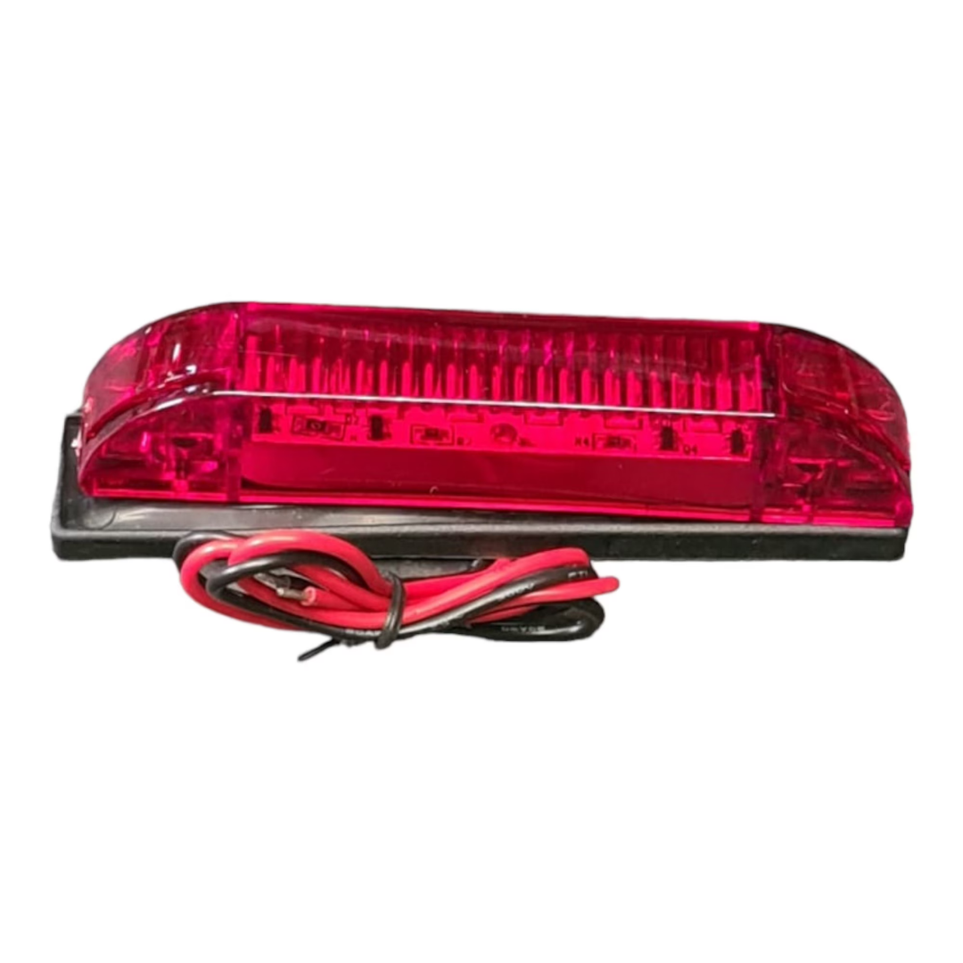 FOCO 6 LED ALARGADO ROJO MULTIVOLTAJE