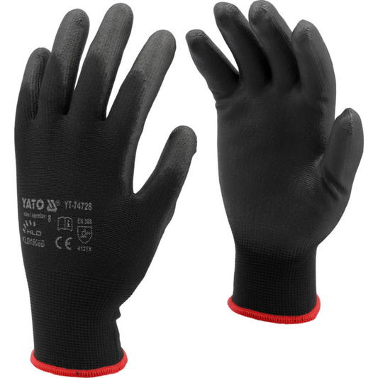 Guante Nylon Tejido Poliuretano Negro Talla 10 - CARGOTEK
