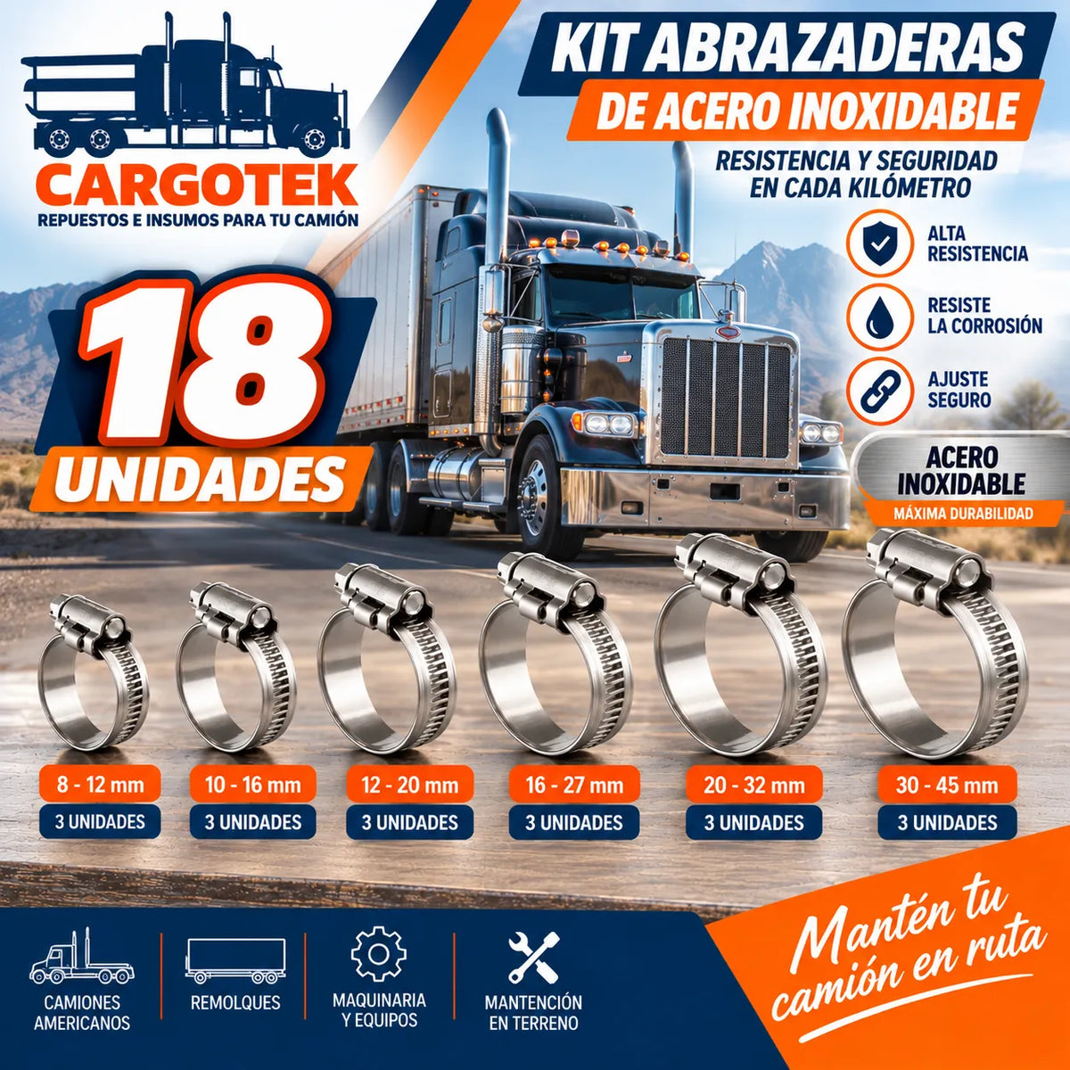 Kit Full Mantención para Camión Americano 12V | Cargotek - CARGOTEK