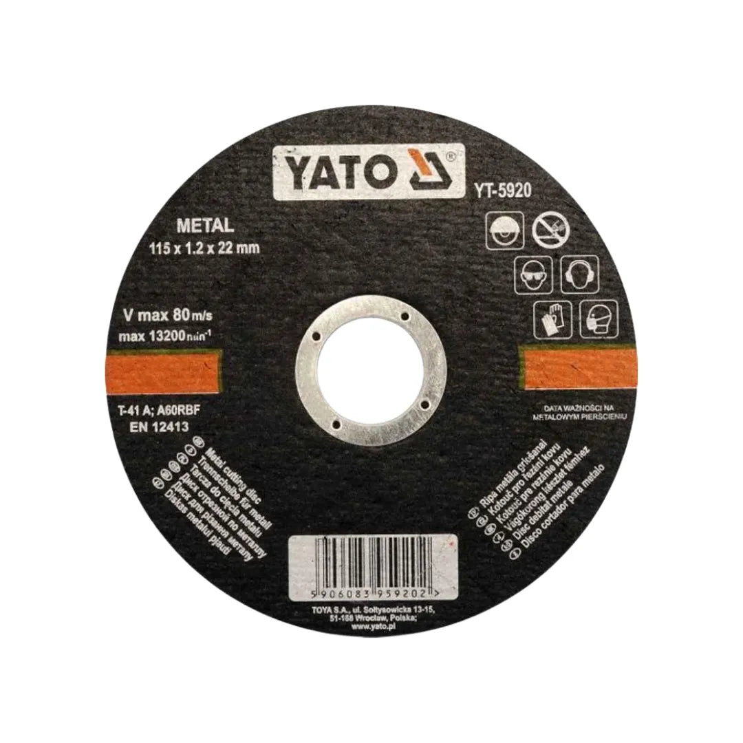 Disco de Corte Metal 41/2'' x 1.2mm Yato - CARGOTEK