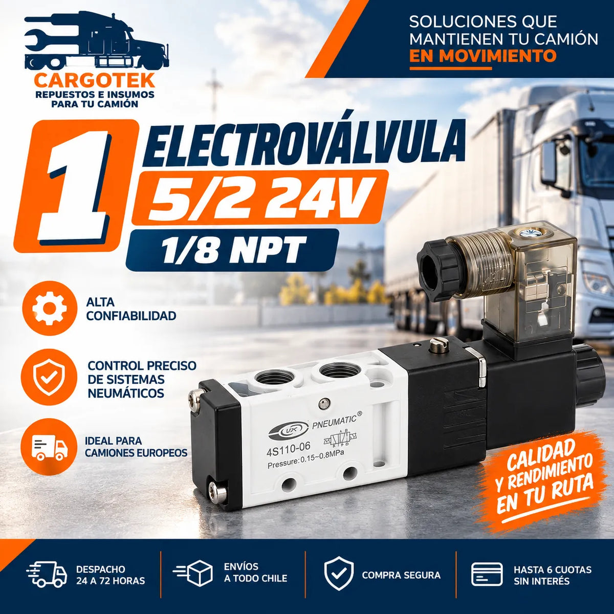 Kit Neumático Profesional para Camión Europeo 24V | Cargotek - CARGOTEK