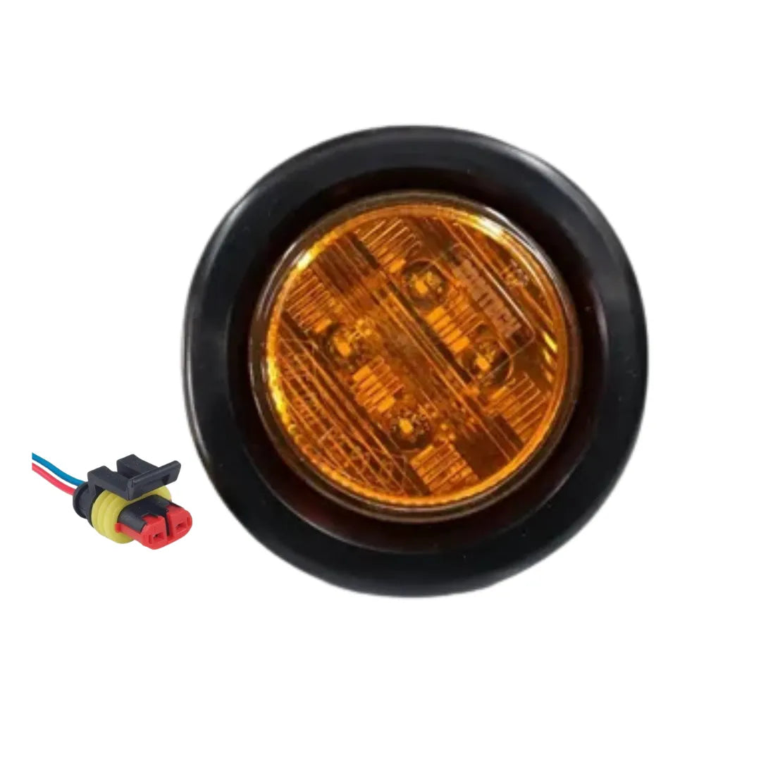 Foco Led Trocha Ámbar 21/2" 12/24V con Enchufe - CARGOTEK