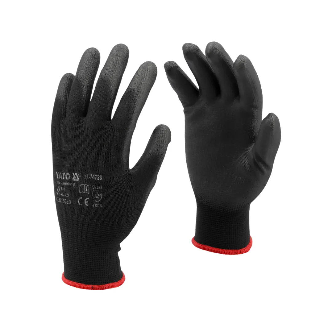 Guante Nylon Tejido Poliuretano Negro Talla 10 - CARGOTEK