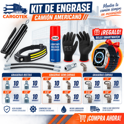 Kit Engrase Camión Americano+ Reloj Smartwatch de Regalo
