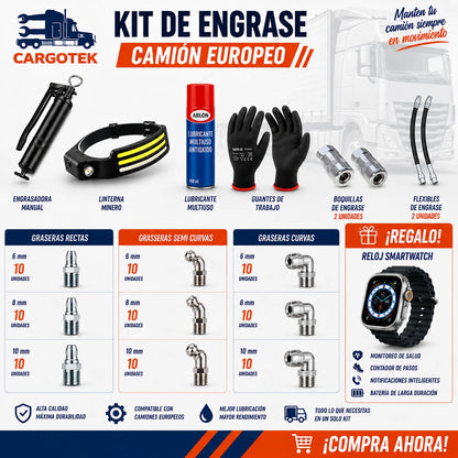 Kit Engrase Camión Europeo + Reloj Smartwatch de Regalo
