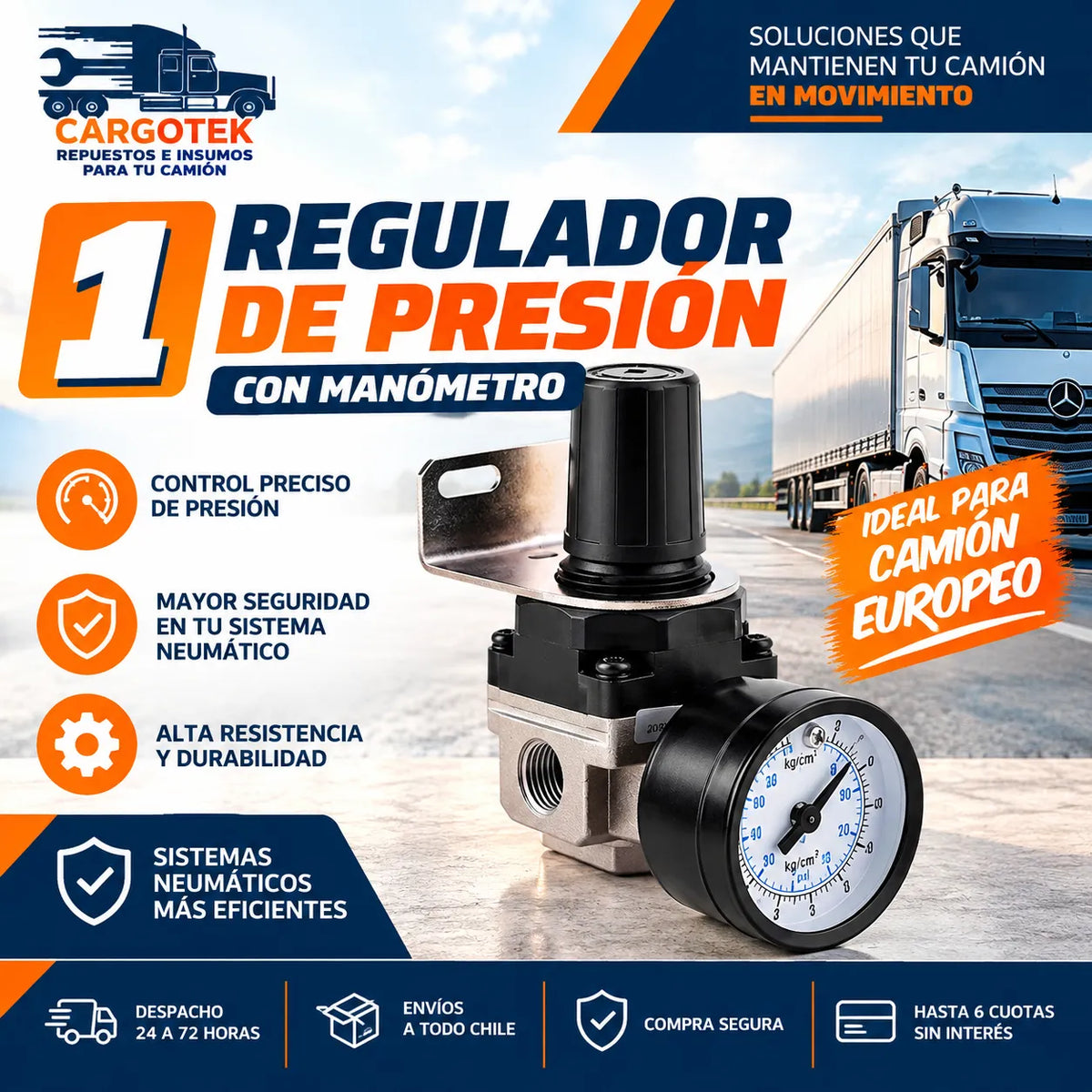 Kit Neumático Profesional para Camión Europeo 24V | Cargotek - CARGOTEK